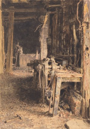 Barn Interior by William Henry Hunt Oil Painting