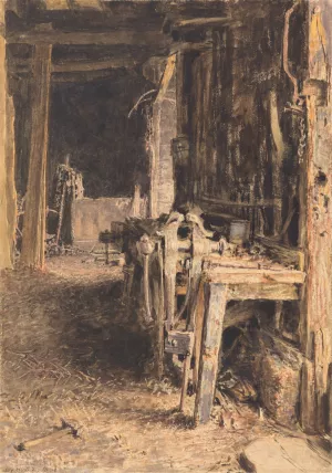 Barn Interior by William Henry Hunt Oil Painting