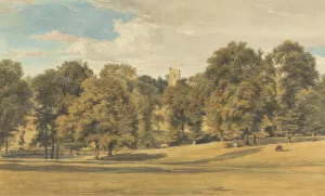 Bushey Church from the South West by William Henry Hunt Oil Painting