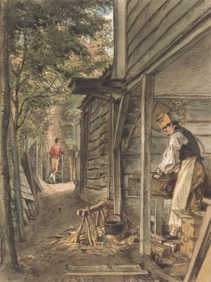 Dr. Munro's Carpenter at Work by William Henry Hunt Oil Painting