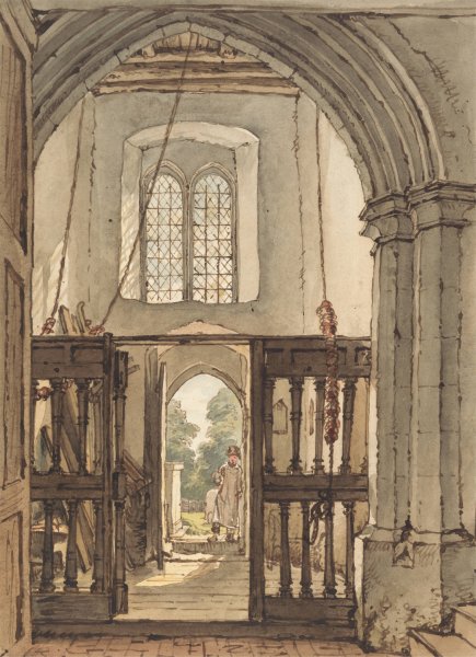 Interior of the Belfry, Bushey Church  by William Henry Hunt - Hand-Painted Oil Painting Reproduction