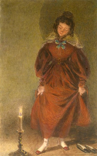 New Red Shoes, the artist's wife by William Henry Hunt - Hand-Painted Oil Painting Reproduction