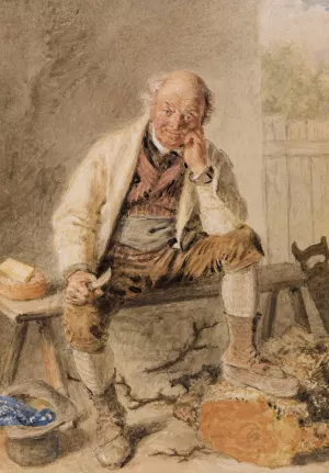 The carpenter's lunch by William Henry Hunt Oil Painting