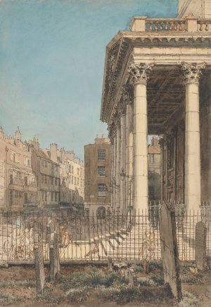 The Portico of St. Martin-in-the-Fields by William Henry Hunt Oil Painting