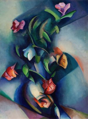 Synchromist Flowers by William Henry Kemble Yarrow Oil Painting