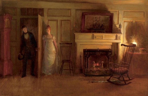 Love's Ambush  by William Henry Lippincott - Hand-Painted Oil Painting Reproduction