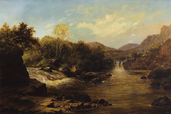 On the Llugwy, North Wales by William Henry Mander - Hand-Painted Oil Painting Reproduction