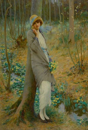 Marsh Marigolds by William Henry Margetson Oil Painting