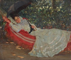 The Red Hammock by William Henry Margetson Oil Painting