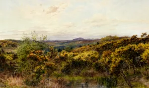 View of Crooksbury Hill, Surrey Oil painting by William Henry Millais