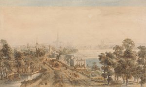 Old London, View from St. James Park Looking East by William Henry Pyne Oil Painting