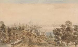 Old London, View from St. James Park Looking East by William Henry Pyne Oil Painting