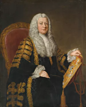 Portrait Of  Philip Yorke, 1st Earl of Hardwicke Oil painting by William Hoare Of Bath