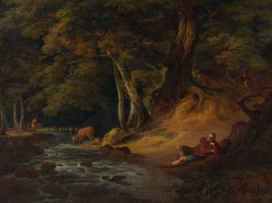 Jacques and the Wounded Stag- 'As You Like It,'Act II, Scene I by William Hodges Oil Painting