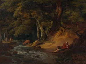 Jacques and the Wounded Stag- 'As You Like It,'Act II, Scene I by William Hodges Oil Painting
