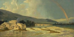 Otley Bridge on the River Wharfe by William Hodges Oil Painting