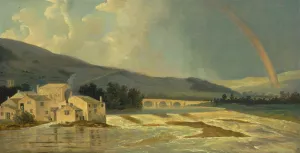 Otley Bridge on the River Wharfe by William Hodges Oil Painting