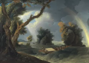 Storm on the Ganges, with Mrs. Hastings near the Col-gon Rocks by William Hodges Oil Painting
