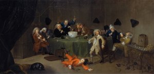 A Midnight Modern Conversation by William Hogarth Oil Painting