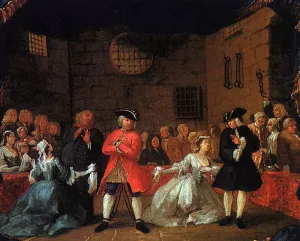 A Scene from the Beggar's Opera by William Hogarth - Oil Painting Reproduction
