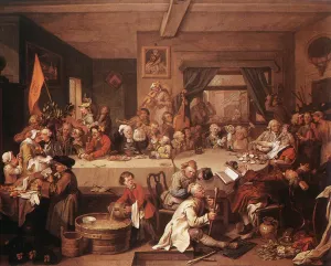 An Election Entertainment painting by William Hogarth