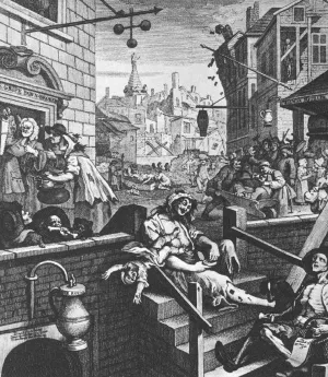 Gin Lane by William Hogarth - Oil Painting Reproduction
