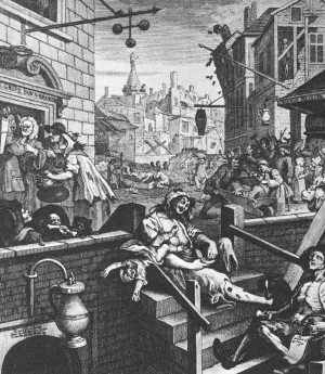 Gin Lane painting by William Hogarth