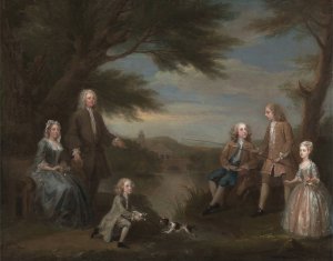 John and Elizabeth Jeffreys and Their Children by William Hogarth Oil Painting
