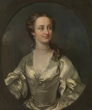 Portrait of a young woman by William Hogarth Oil Painting