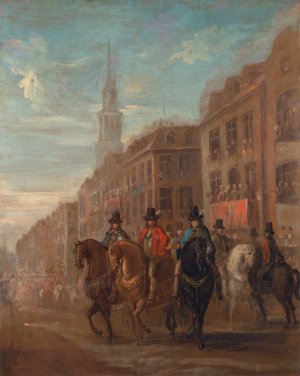 Restoration Procession of Charles II at Cheapside by William Hogarth Oil Painting