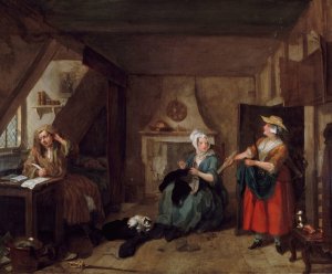The Distressed Poet by William Hogarth Oil Painting