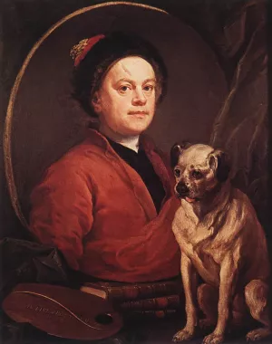 The Painter and His Pug by William Hogarth Oil Painting