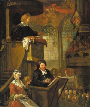 The Sleeping Congregation by William Hogarth Oil Painting