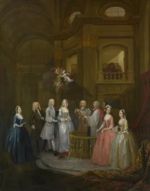 The Wedding of Stephen Beckingham and Mary Cox by William Hogarth Oil Painting