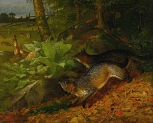Foxes And Rabbits by William Holbrook Beard Oil Painting
