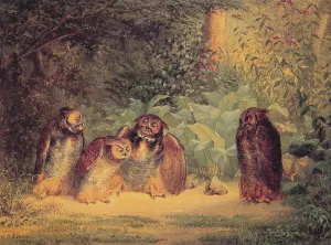 Owls Oil painting by William Holbrook Beard