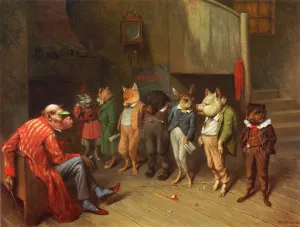 School Rules by William Holbrook Beard Oil Painting