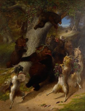 The March of Silenus by William Holbrook Beard Oil Painting