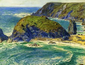 Asparagus Island, Kynance, Cornwall aka Asparagus Island by William Holman Hunt - Oil Painting Reproduction