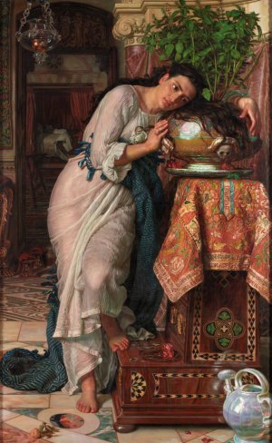 Isabella and the Pot of Basil by William Holman Hunt Oil Painting