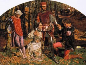 Valentine Rescuing Sylvia from Proteus by William Holman Hunt Oil Painting