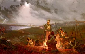 The Bivouac - The British Lines the Night Before the Battle of Waterloo. June 17th 1815 by William Holmes Sullivan - Oil Painting Reproduction