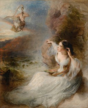 The Poet's Vision, Canto I, Laon And Cythna by William Huggins Oil Painting