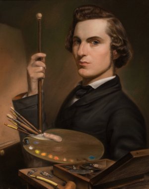 Self Portrait by William J. Hinchey Oil Painting