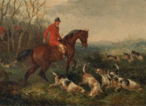 Foxhunting; At Cover by William J. Shayer Oil Painting