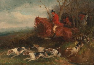 Foxhunting; Breaking Cover by William J. Shayer Oil Painting