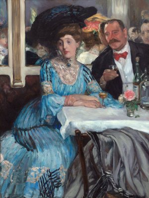 At Mouquin's by William James Glackens Oil Painting