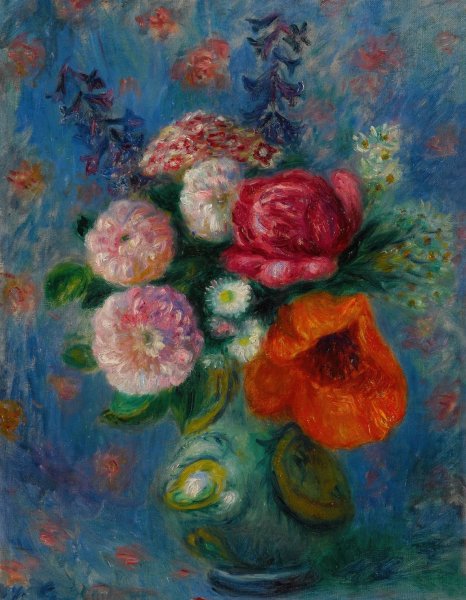Bouquet with Poppy by William James Glackens - Hand-Painted Oil Painting Reproduction
