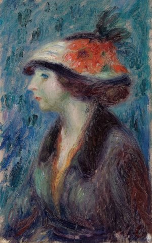 Girl with Flowered Hat by William James Glackens Oil Painting