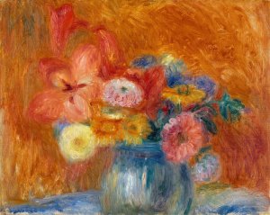 Green Bowl of Flowers by William James Glackens Oil Painting